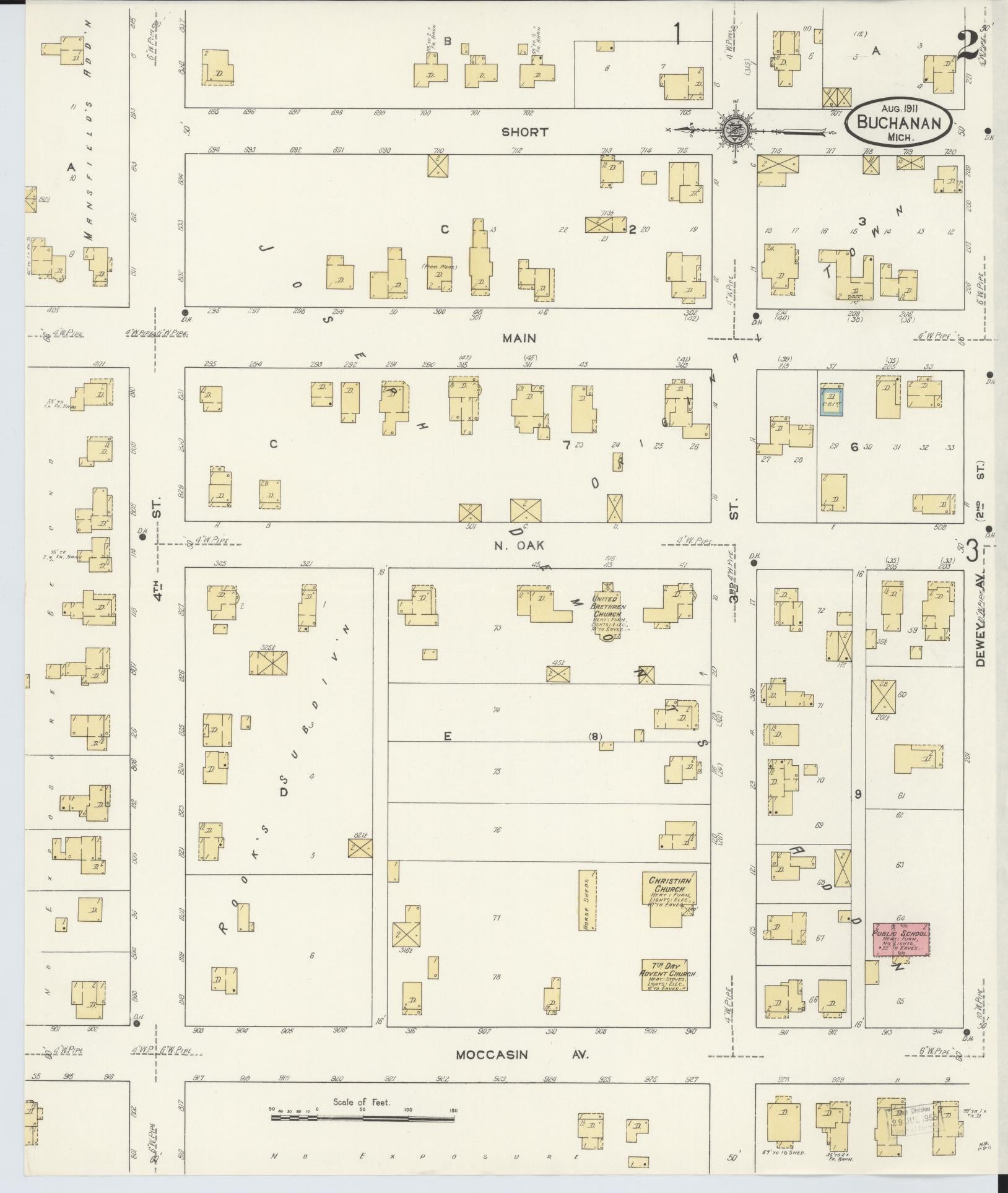 Sanborn Fire Insurance Map from Buchanan, Berrien County, Michigan (1911), Sheet #0002 - Complete Map Set gallery image, historic Sanborn map, vintage wall art, Michigan Michigan