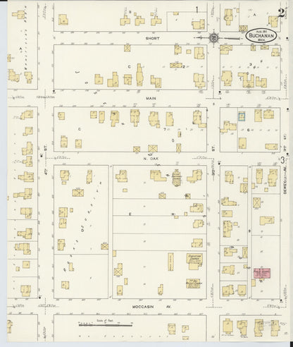 Sanborn Fire Insurance Map from Buchanan, Berrien County, Michigan (1911), Sheet #0002 - Complete Map Set gallery image, historic Sanborn map, vintage wall art, Michigan Michigan