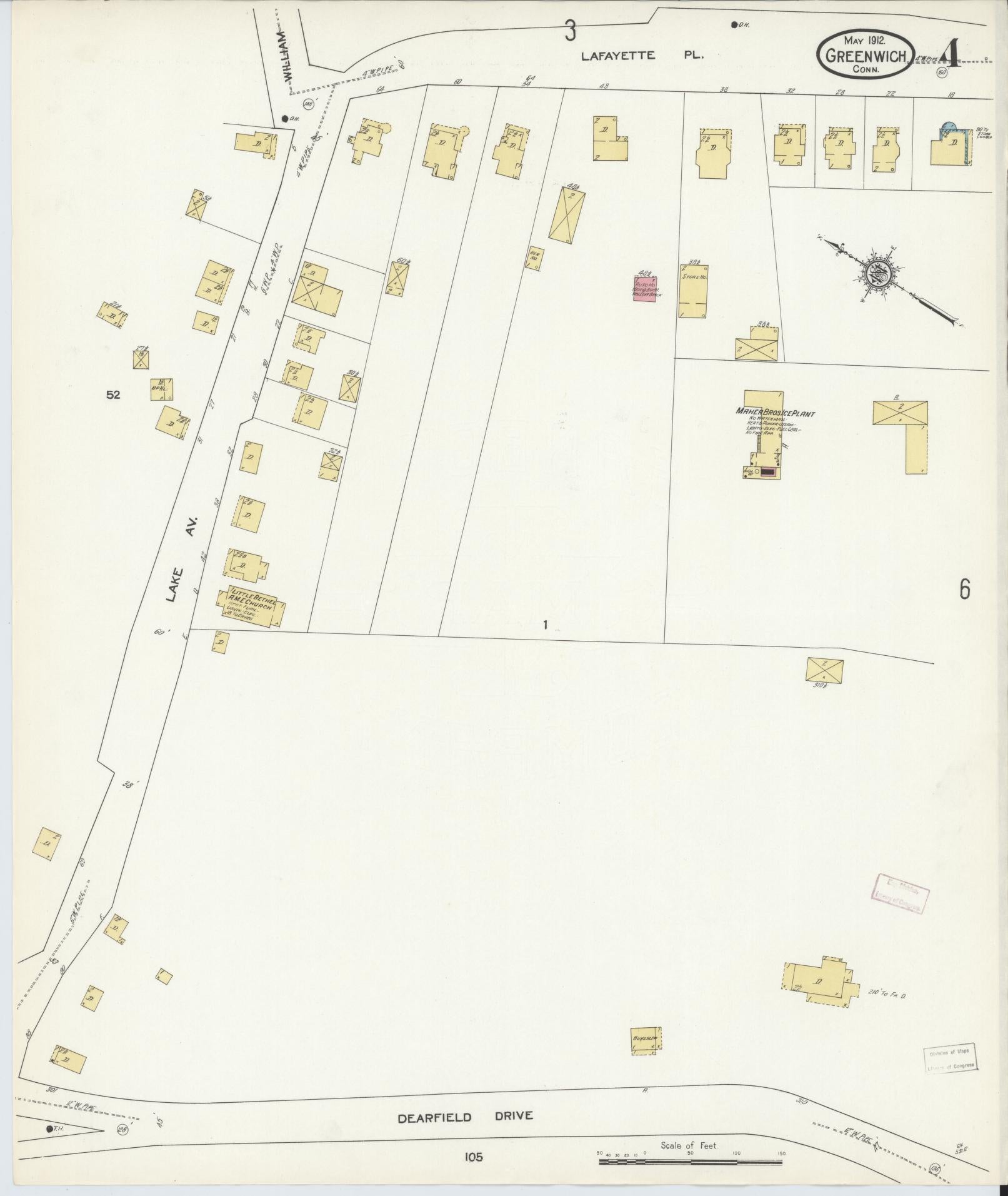 Sanborn Fire Insurance Map from Greenwich, Fairfield County, Connecticut (1912), Sheet #0004 - Complete Map Set gallery image, historic Sanborn map, vintage wall art, Connecticut Connecticut