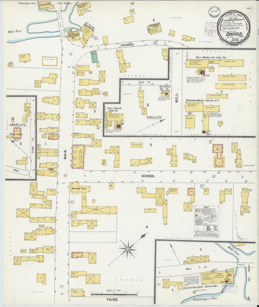 Sanborn Fire Insurance Map from Dixfield, Oxford County, Maine (1901), Sheet #0001 - Historic Sanborn Fire Insurance Map Print, vintage old map wall art, antique decor, genealogy gift, Maine Maine map