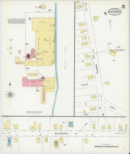 Sanborn Fire Insurance Map from Paulsboro, Gloucester County, New Jersey (1909), Sheet #0003 - Historic Sanborn Fire Insurance Map Print, vintage old map wall art, antique decor, genealogy gift, New Jersey New Jersey map
