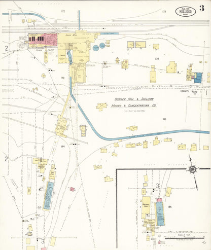Sanborn Fire Insurance Map from Kellogg, Shoshone County, Idaho (1918), Sheet #0003 - Complete Map Set gallery image, historic Sanborn map, vintage wall art, Idaho Idaho
