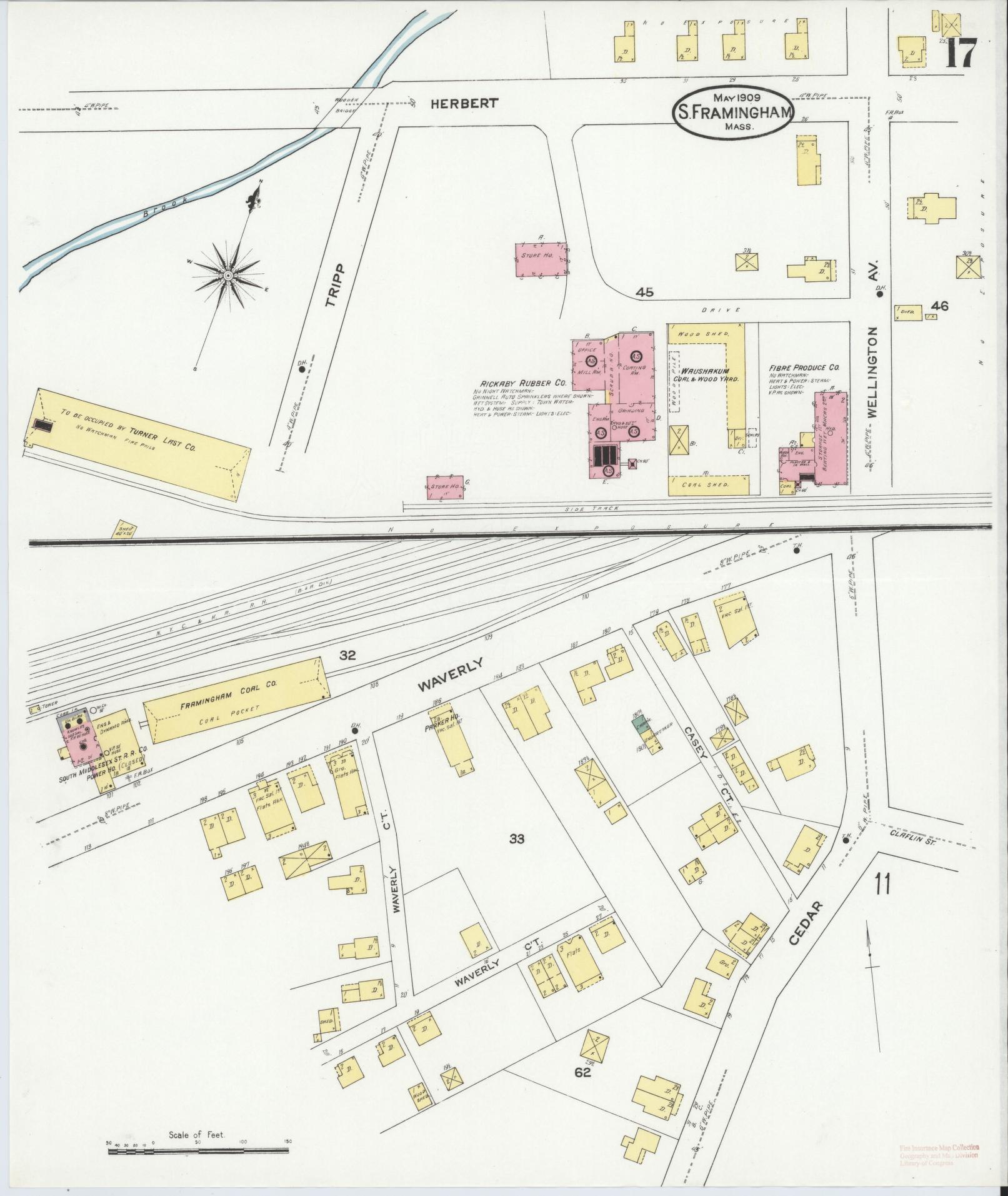 Sanborn Fire Insurance Map from South Farmington, Middlesex County, Massachusetts (1909), Sheet #0017 - Complete Map Set gallery image, historic Sanborn map, vintage wall art, Massachusetts Massachusetts