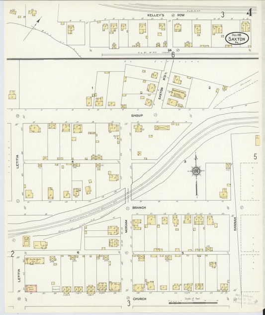 Sanborn Fire Insurance Map from Saxton, Bedford County, Pennsylvania (1911), Sheet #0004 - Historic Sanborn Fire Insurance Map Print, vintage old map wall art, antique decor, genealogy gift, Pennsylvania Pennsylvania map