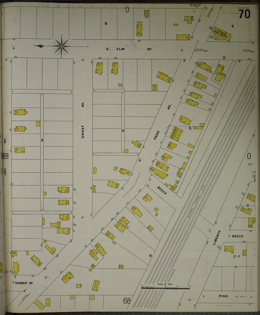 Sanborn Fire Insurance Map from Jackson, Jackson County, Michigan (1907), Sheet #0070 - Historic Sanborn Fire Insurance Map Print, vintage old map wall art, antique decor, genealogy gift, Michigan Michigan map