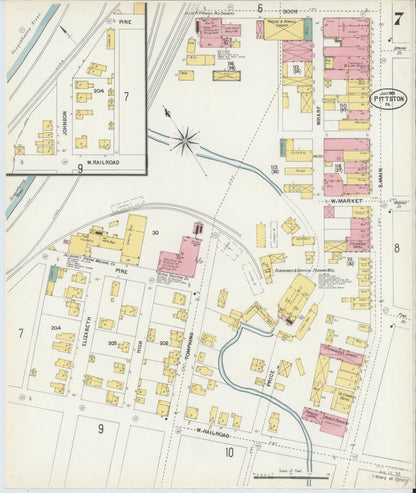 Sanborn Fire Insurance Map from Pittston, Luzerne County, Pennsylvania (1903), Sheet #0007 - Complete Map Set gallery image, historic Sanborn map, vintage wall art, Pennsylvania Pennsylvania