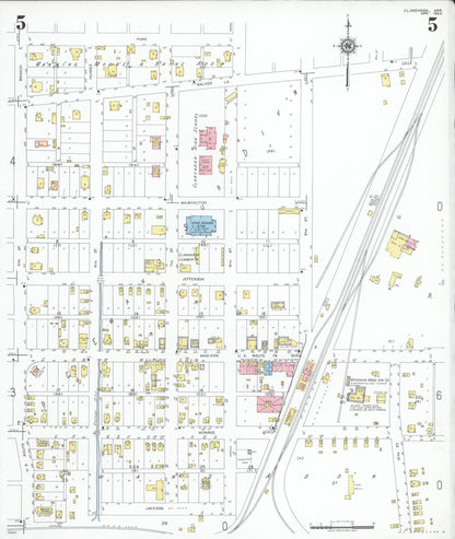 Sanborn Fire Insurance Map from Clarendon, Monroe County, Arkansas (1950), Sheet #0005 - Complete Map Set gallery image, historic Sanborn map, vintage wall art, Arkansas Arkansas