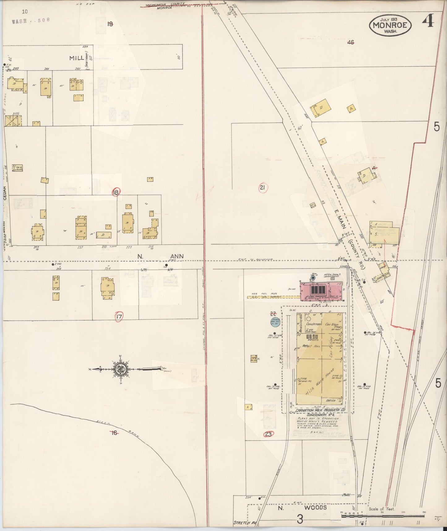 Sanborn Fire Insurance Map from Monroe, Snohomish County, Washington (1942), Sheet #0004 - Complete Map Set gallery image, historic Sanborn map, vintage wall art, Washington Washington