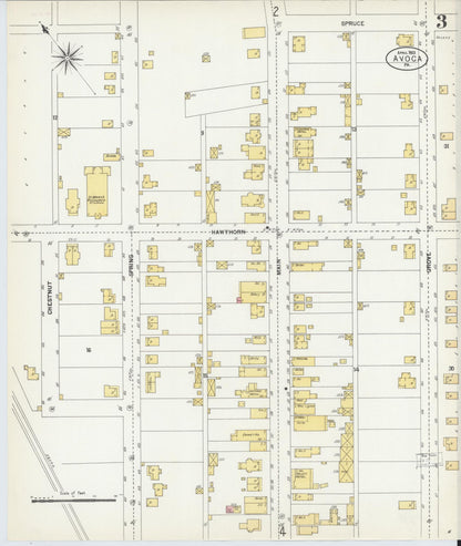 Sanborn Fire Insurance Map from Avoca, Luzerne County, Pennsylvania (1903), Sheet #0003 - Historic Sanborn Fire Insurance Map Print, vintage old map wall art, antique decor, genealogy gift, Pennsylvania Pennsylvania map