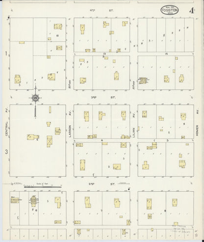 Sanborn Fire Insurance Map from Fosston, Polk County, Minnesota (1913), Sheet #0004 - Historic Sanborn Fire Insurance Map Print, vintage old map wall art, antique decor, genealogy gift, Minnesota Minnesota map