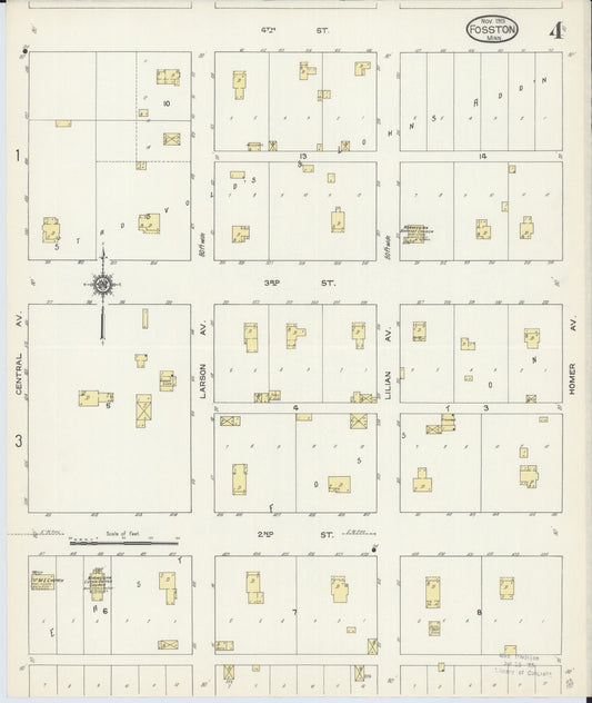 Sanborn Fire Insurance Map from Fosston, Polk County, Minnesota (1913), Sheet #0004 - Historic Sanborn Fire Insurance Map Print, vintage old map wall art, antique decor, genealogy gift, Minnesota Minnesota map