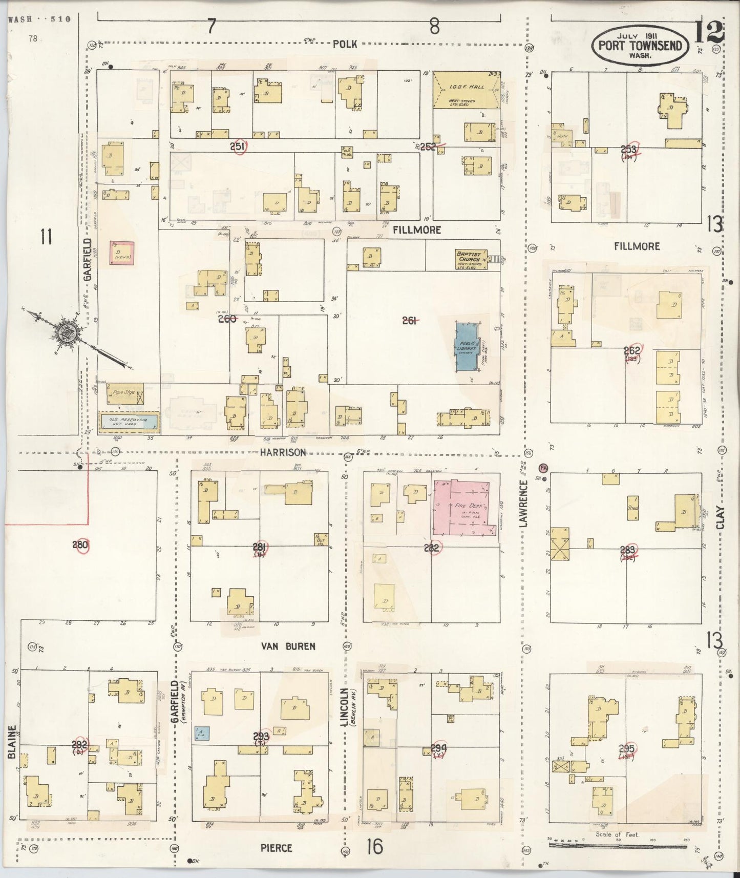 Sanborn Fire Insurance Map from Port Townsend, Jefferson County, Washington (1949), Sheet #0012 - Complete Map Set gallery image, historic Sanborn map, vintage wall art, Washington Washington