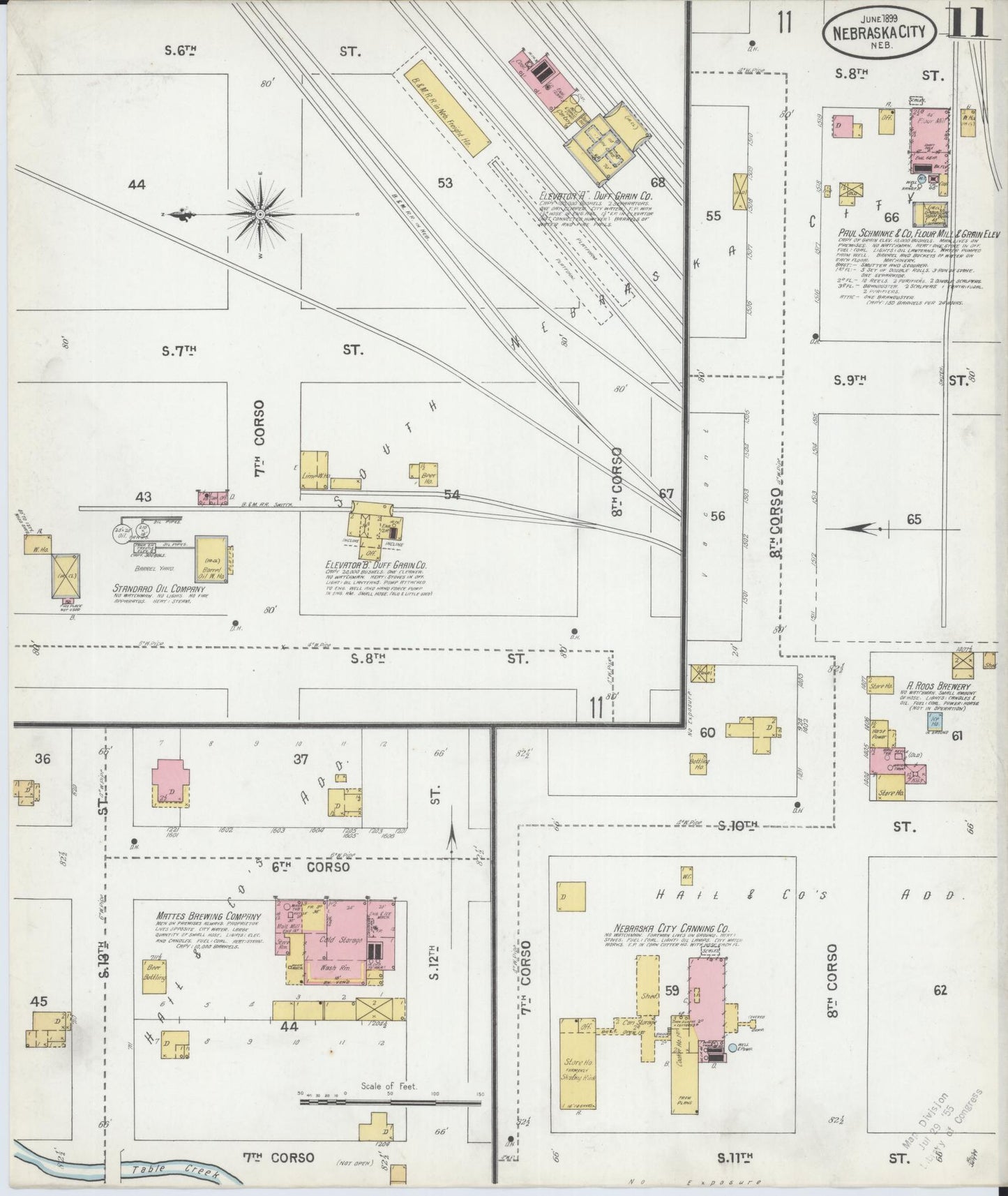 Sanborn Fire Insurance Map from Nebraska City, Otoe County, Nebraska (1899), Sheet #0011 - Complete Map Set gallery image, historic Sanborn map, vintage wall art, Nebraska Nebraska
