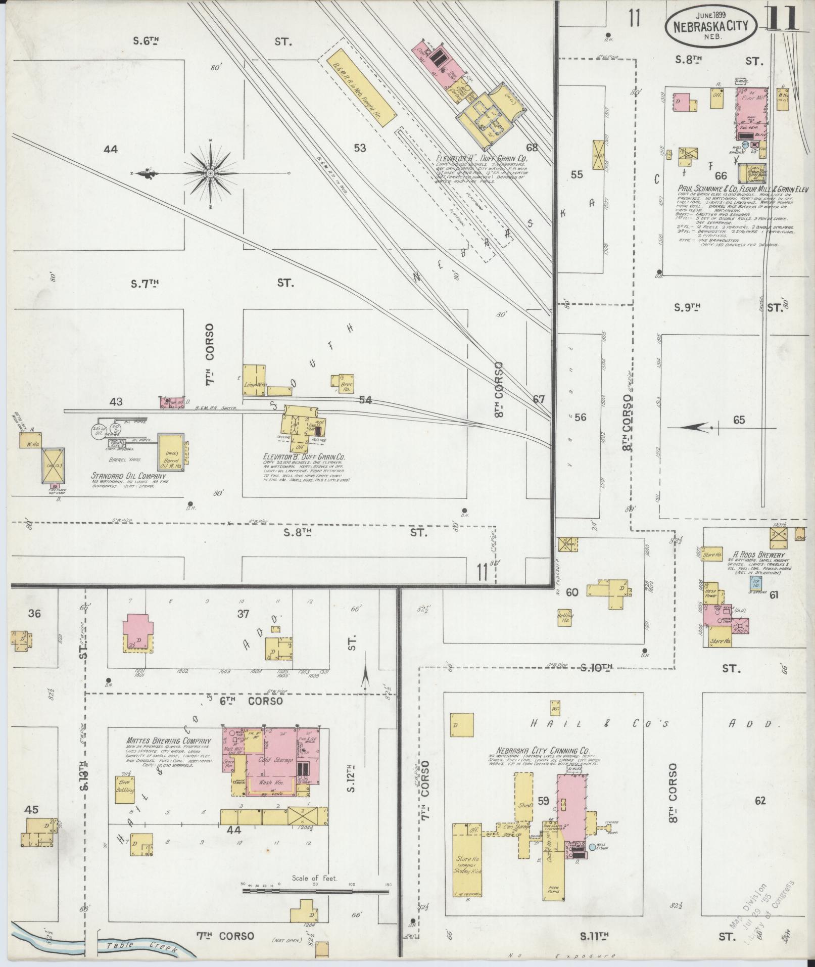 Sanborn Fire Insurance Map from Nebraska City, Otoe County, Nebraska (1899), Sheet #0011 - Complete Map Set gallery image, historic Sanborn map, vintage wall art, Nebraska Nebraska