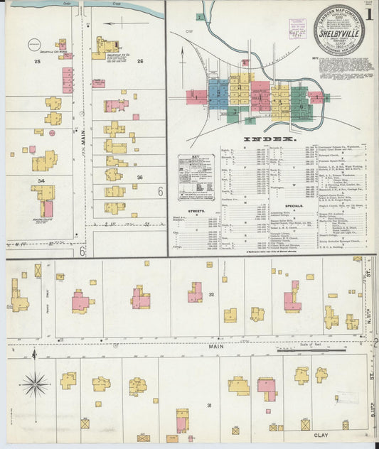 Sanborn Fire Insurance Map from Shelbyville, Shelby County, Kentucky (1903), Sheet #0001 - Complete Map Set gallery image, historic Sanborn map, vintage wall art, Kentucky Kentucky