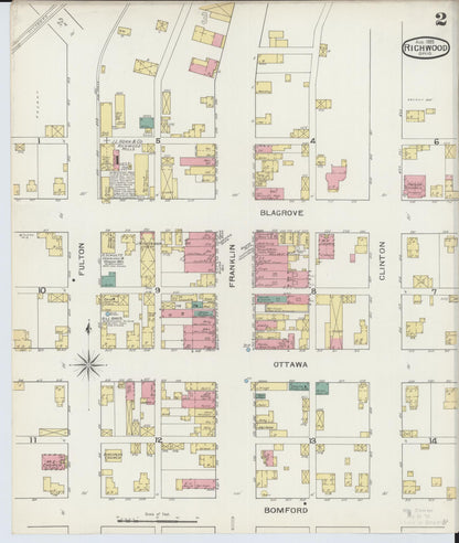 Sanborn Fire Insurance Map from Richwood, Union County, Ohio (1893), Sheet #0002 - Complete Map Set gallery image, historic Sanborn map, vintage wall art, Ohio Ohio