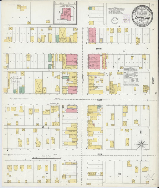 Sanborn Fire Insurance Map from Crawford, Dawes County, Nebraska (1902), Sheet #0001 - Historic Sanborn Fire Insurance Map Print, vintage old map wall art, antique decor, genealogy gift, Nebraska Nebraska map