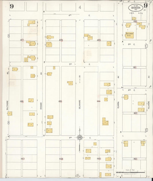 Sanborn Fire Insurance Map from Bandon, Coos County, Oregon (1931), Sheet #0009 - Historic Sanborn Fire Insurance Map Print, vintage old map wall art, antique decor, genealogy gift, Oregon Oregon map