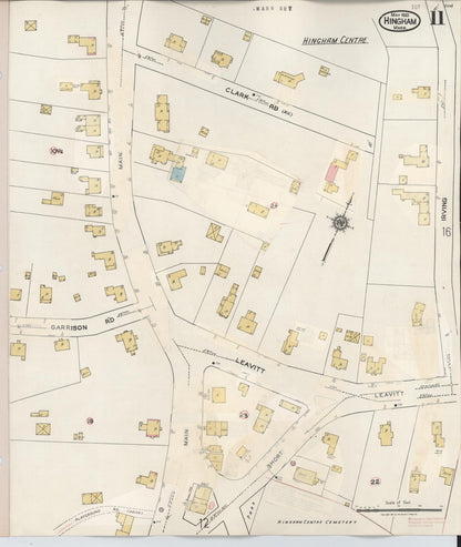 Sanborn Fire Insurance Map from Hingham, Plymouth County, Massachusetts (1948), Sheet #0011 - Historic Sanborn Fire Insurance Map Print, vintage old map wall art, antique decor, genealogy gift, Massachusetts Massachusetts map