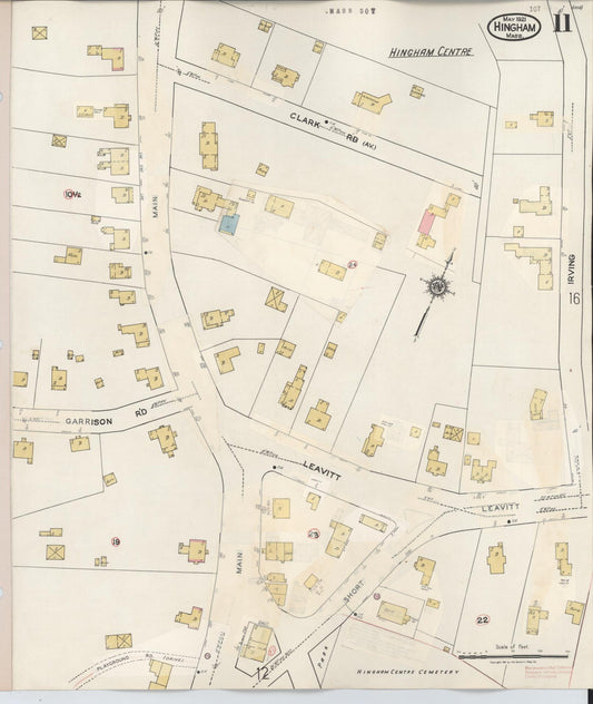 Sanborn Fire Insurance Map from Hingham, Plymouth County, Massachusetts (1948), Sheet #0011 - Historic Sanborn Fire Insurance Map Print, vintage old map wall art, antique decor, genealogy gift, Massachusetts Massachusetts map