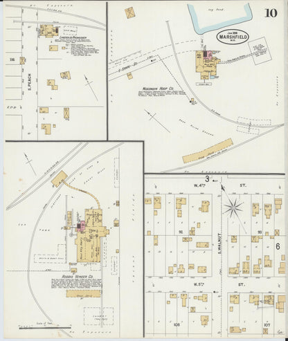 Sanborn Fire Insurance Map from Marshfield, Wood County, Wisconsin (1898), Sheet #0010 - Complete Map Set gallery image, historic Sanborn map, vintage wall art, Wisconsin Wisconsin