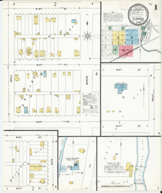 Sanborn Fire Insurance Map from Florence, Marion County, Kansas (1899), Sheet #0001 - Historic Sanborn Fire Insurance Map Print, vintage old map wall art, antique decor, genealogy gift, Kansas Kansas map