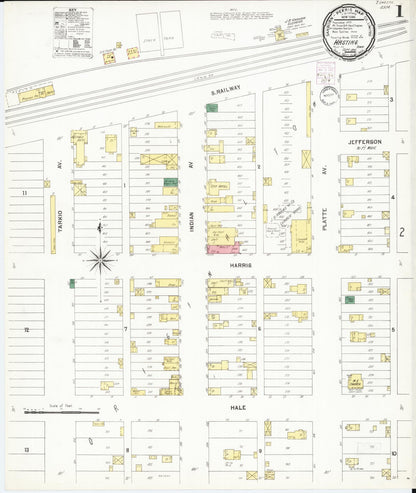 Sanborn Fire Insurance Map from Hastings, Mills County, Iowa (1901), Sheet #0001 - Historic Sanborn Fire Insurance Map Print
