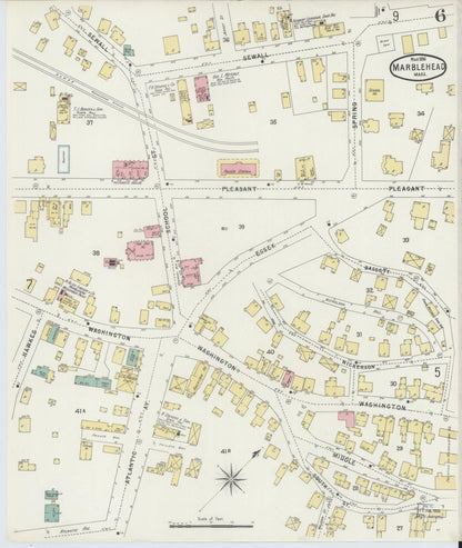 Sanborn Fire Insurance Map from Marblehead, Essex County, Massachusetts (1896), Sheet #0006 - Complete Map Set gallery image, historic Sanborn map, vintage wall art, Massachusetts Massachusetts
