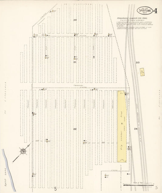 Sanborn Fire Insurance Map from Spirit Lake, Kootenai County, Idaho (1910), Sheet #0004 - Historic Sanborn Fire Insurance Map Print, vintage old map wall art, antique decor, genealogy gift, Idaho Idaho map