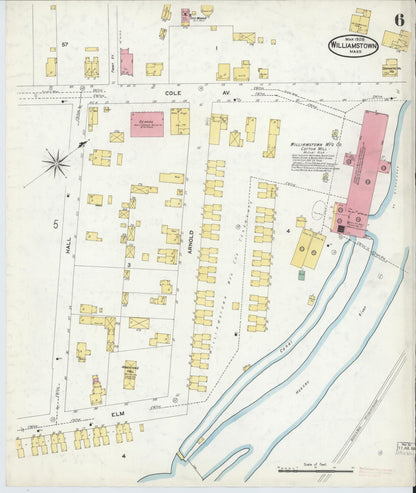 Sanborn Fire Insurance Map from Williamstown, Berkshire County, Massachusetts (1908), Sheet #0006 - Complete Map Set gallery image, historic Sanborn map, vintage wall art, Massachusetts Massachusetts