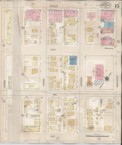 Sanborn Fire Insurance Map from Red Bluff, Tehama County, California (1949), Sheet #0015 - Complete Map Set gallery image, historic Sanborn map, vintage wall art, California California