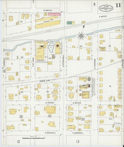 Sanborn Fire Insurance Map from Greenville, Hunt County, Texas (1903), Sheet #0011 - Complete Map Set gallery image, historic Sanborn map, vintage wall art, Texas Texas