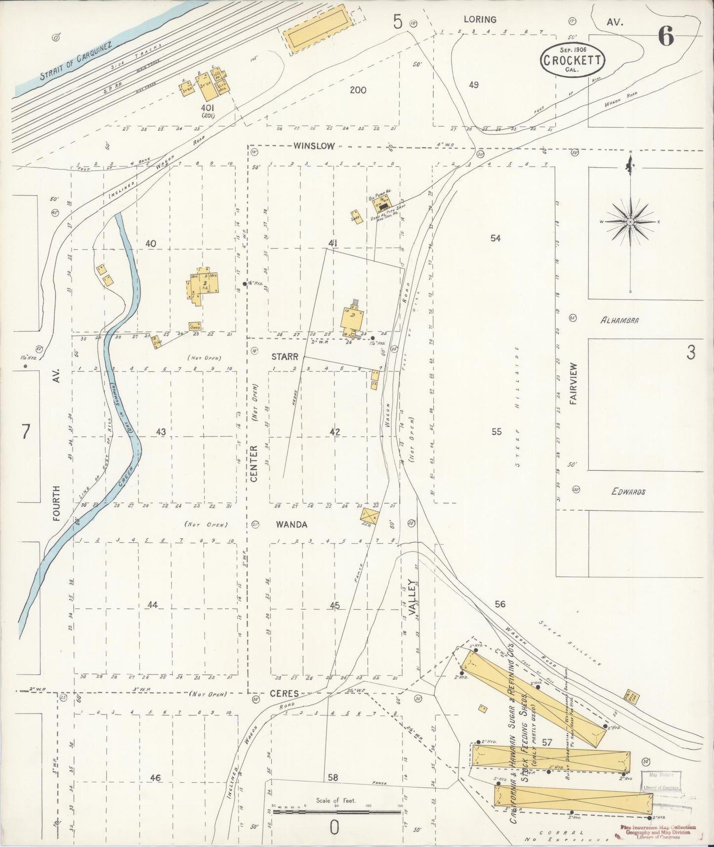 Sanborn Fire Insurance Map from Crockett, Contra Costa County, California (1906), Sheet #0006 - Complete Map Set gallery image, historic Sanborn map, vintage wall art, California California