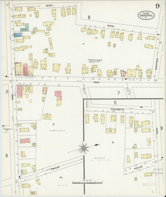 Sanborn Fire Insurance Map from Sandy Hill, Washington County, New York (1907), Sheet #0009 - Historic Sanborn Fire Insurance Map Print, vintage old map wall art, antique decor, genealogy gift, New York New York map