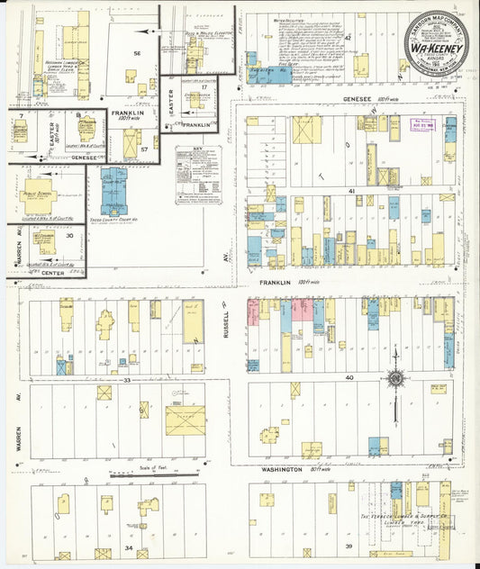 Sanborn Fire Insurance Map from Wa-keeney, Trego County, Kansas (1911), Sheet #0001 - Historic Sanborn Fire Insurance Map Print, vintage old map wall art, antique decor, genealogy gift, Kansas Kansas map