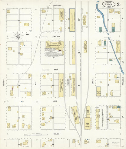 Sanborn Fire Insurance Map from Wilbur, Lincoln County, Washington (1902), Sheet #0003 - Complete Map Set gallery image, historic Sanborn map, vintage wall art, Washington Washington