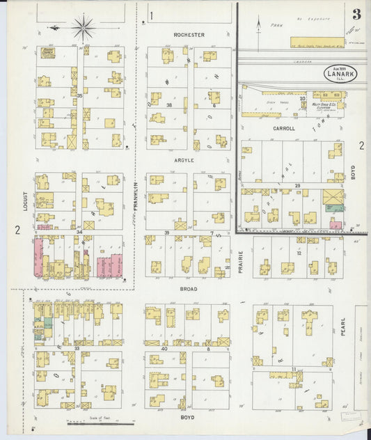 Sanborn Fire Insurance Map from Lanark, Carroll County, Illinois (1899), Sheet #0003 - Historic Sanborn Fire Insurance Map Print, vintage old map wall art, antique decor, genealogy gift, Illinois Illinois map