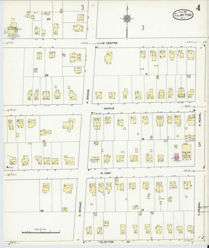 Sanborn Fire Insurance Map from Clayton, Gloucester County, New Jersey (1910), Sheet #0004 - Complete Map Set gallery image, historic Sanborn map, vintage wall art, New Jersey New Jersey