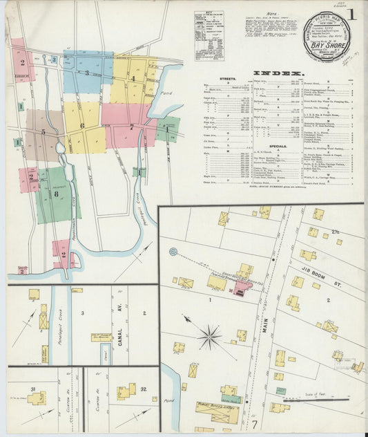 Sanborn Fire Insurance Map from Bay Shore, Suffolk County, New York. (1897) – Historic Sanborn Fire Insurance Map Print
