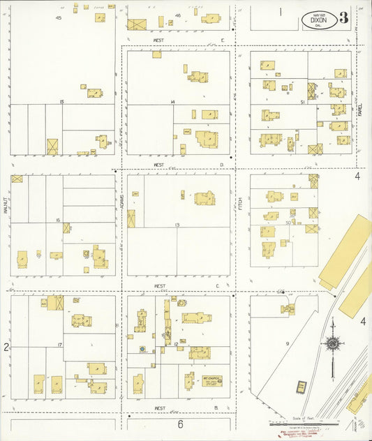 Sanborn Fire Insurance Map from Dixon, Solano County, California (1921), Sheet #0003 - Historic Sanborn Fire Insurance Map Print, vintage old map wall art, antique decor, genealogy gift, California California map