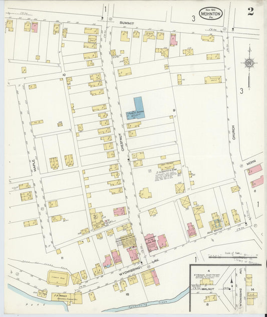 Sanborn Fire Insurance Map from Mohnton, Berks County, Pennsylvania (1912), Sheet #0002 - Historic Sanborn Fire Insurance Map Print, vintage old map wall art, antique decor, genealogy gift, Pennsylvania Pennsylvania map