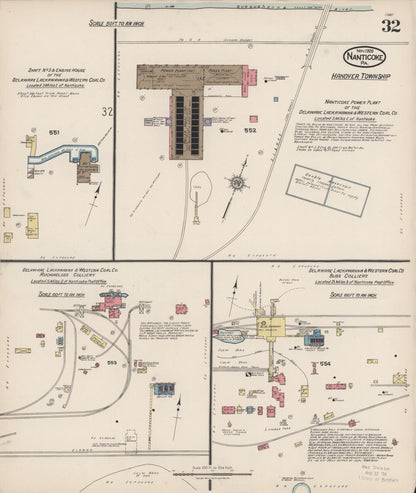 Sanborn Fire Insurance Map from Nanticoke, Luzerne County, Pennsylvania (1920), Sheet #0032 - Historic Sanborn Fire Insurance Map Print, vintage old map wall art, antique decor, genealogy gift, Pennsylvania Pennsylvania map