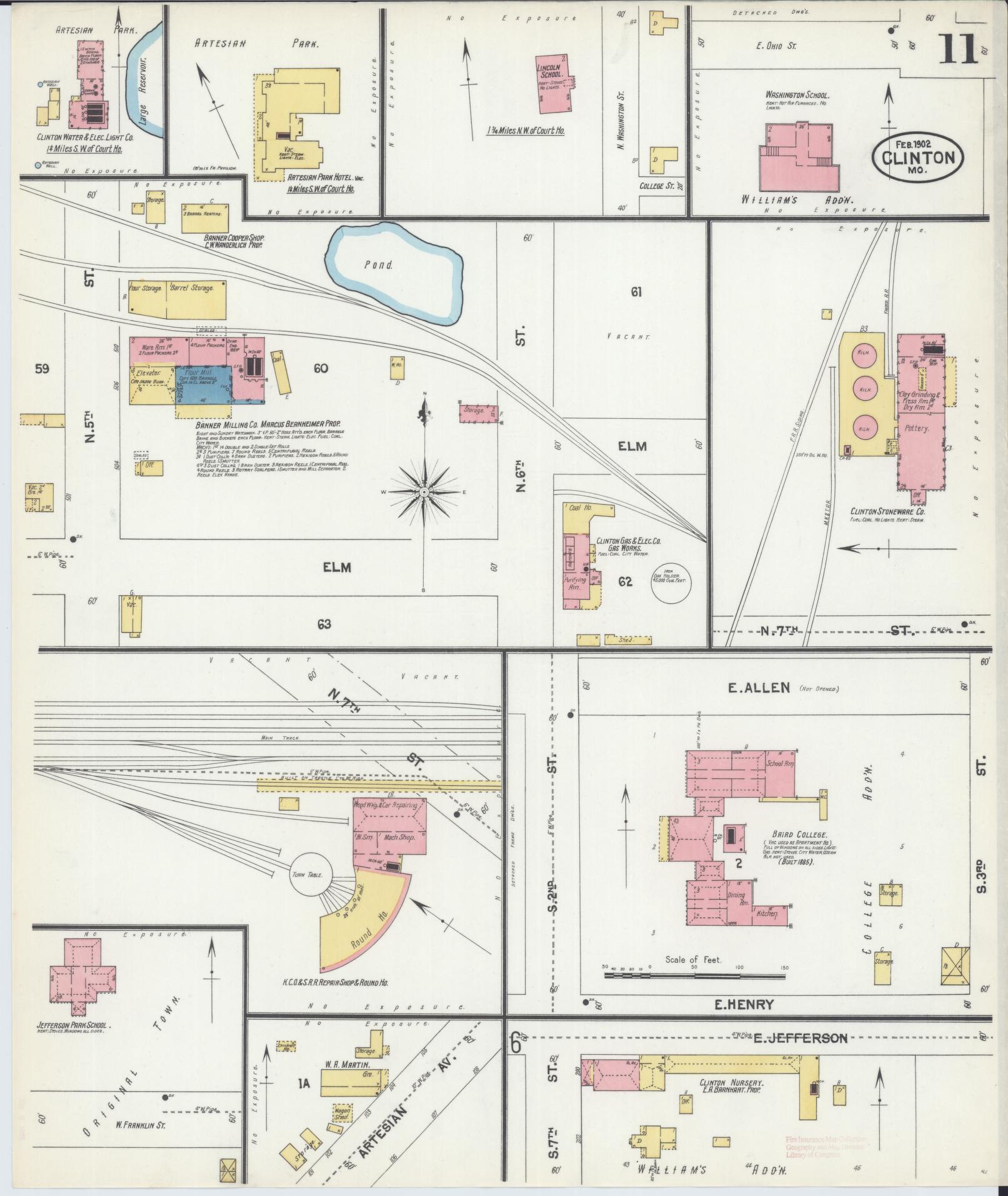 Sanborn Fire Insurance Map from Clinton, Henry County, Missouri (1902), Sheet #0011 - Historic Sanborn Fire Insurance Map Print, vintage old map wall art, antique decor, genealogy gift, Missouri Missouri map