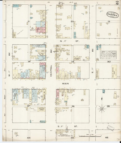 Sanborn Fire Insurance Map from Harper, Harper County, Kansas (1884), Sheet #0002 - Complete Map Set gallery image, historic Sanborn map, vintage wall art, Kansas Kansas