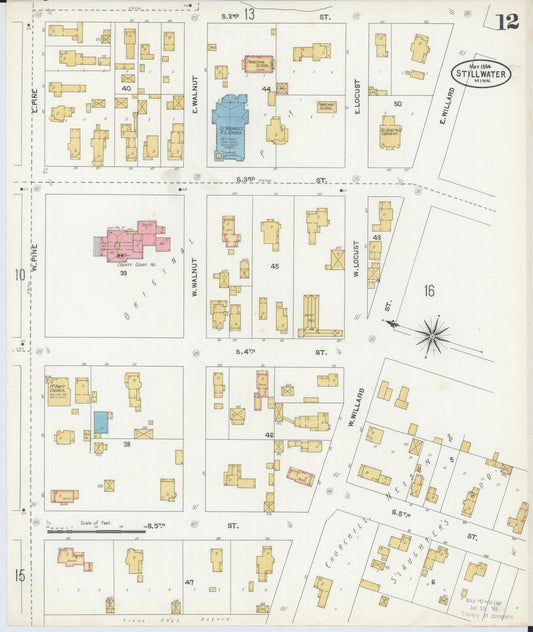 Sanborn Fire Insurance Map from Stillwater, Washington County, Minnesota (1904), Sheet #0012 - Historic Sanborn Fire Insurance Map Print, vintage old map wall art, antique decor, genealogy gift, Minnesota Minnesota map