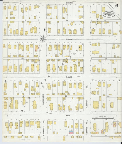 Sanborn Fire Insurance Map from Negaunee, Marquette County, Michigan (1902), Sheet #0006 - Historic Sanborn Fire Insurance Map Print, vintage old map wall art, antique decor, genealogy gift, Michigan Michigan map