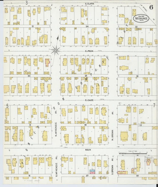 Sanborn Fire Insurance Map from Negaunee, Marquette County, Michigan (1902), Sheet #0006 - Historic Sanborn Fire Insurance Map Print, vintage old map wall art, antique decor, genealogy gift, Michigan Michigan map