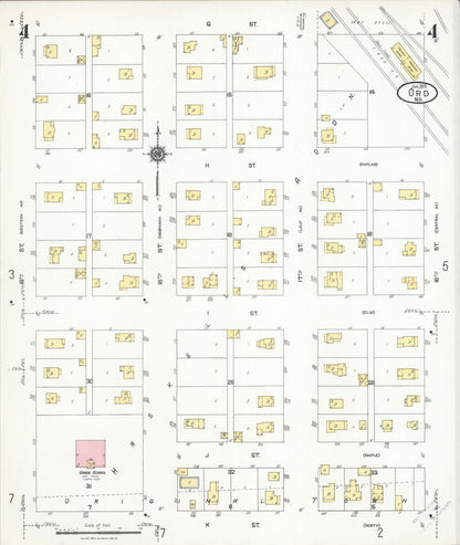 Sanborn Fire Insurance Map from Ord, Valley County, Nebraska (1924), Sheet #0004 - Complete Map Set gallery image, historic Sanborn map, vintage wall art, Nebraska Nebraska
