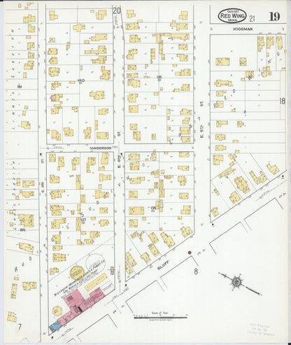 Sanborn Fire Insurance Map from Red Wing, Goodhue County, Minnesota (1917), Sheet #0019 - Complete Map Set gallery image, historic Sanborn map, vintage wall art, Minnesota Minnesota