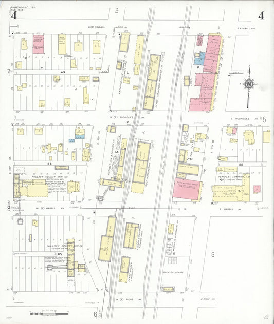 Sanborn Fire Insurance Map from Raymondville, Willacy County, Texas (1948), Sheet #0004 - Historic Sanborn Fire Insurance Map Print, vintage old map wall art, antique decor, genealogy gift, Texas Texas map